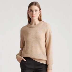 ❤️‍🔥SALE❤️‍🔥 Quince Baby Alpaca-Wool Diamond Stitch Crew Sweater : Camel